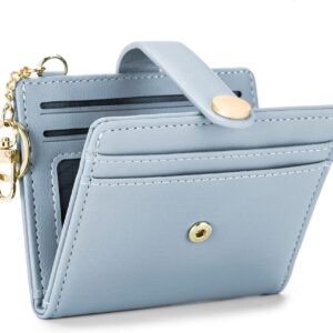 Slim Wallet for Women,RFID Blocking Bifold Credit Card Holder with Zipper Coin Pocket,ID Window,Keychain