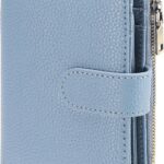 Small Wallets for Women Leather RFID Blocking Bifold Zipper Pocket Wallet Card Case Purse with ID Window