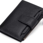 Women's Genuine Leather Wallet, Compact Size, RFID Blocking, Includes Coin Pouch, Card Holders, 14 Slots